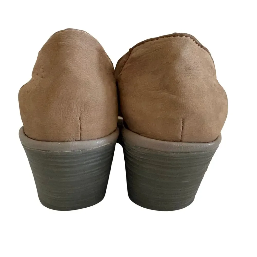 Fly London Yadi Taupe Leather Cutout Platform Wedge Sandals Peep Toe 39